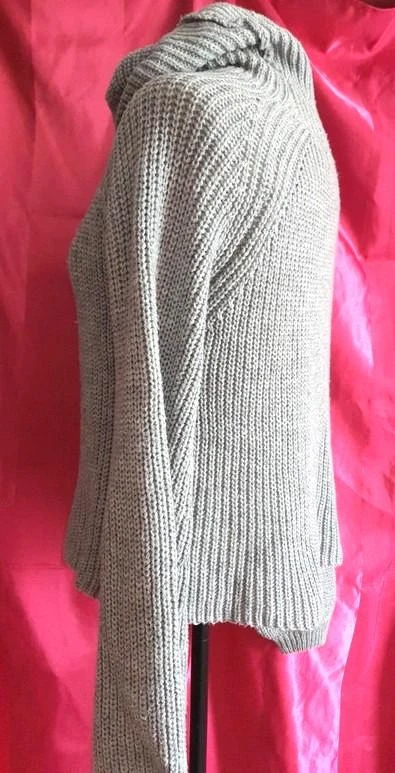 Suéter de malha de gola alta cinza feminino 36 - P – photo 3